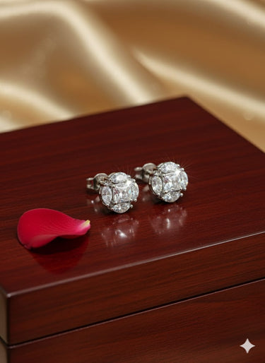 925 Silver Clustered Earrings